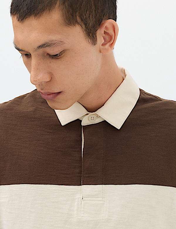 Pure Cotton Colour Block Rugby Shirt - CA