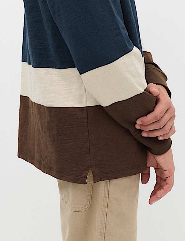 Pure Cotton Colour Block Rugby Shirt - CA