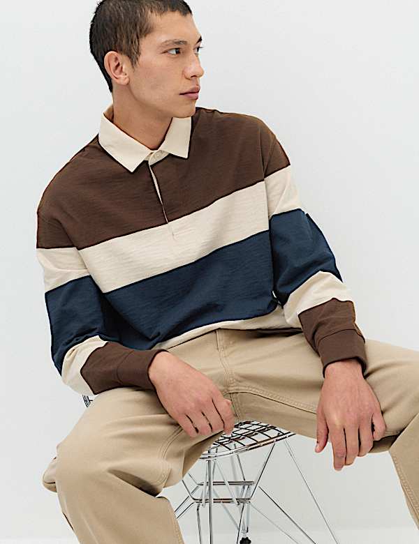 Pure Cotton Colour Block Rugby Shirt - CA