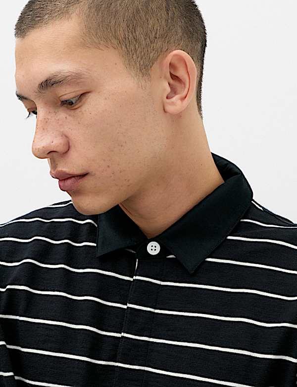 Pure Cotton Striped Long Sleeve Rugby Shirt - AU