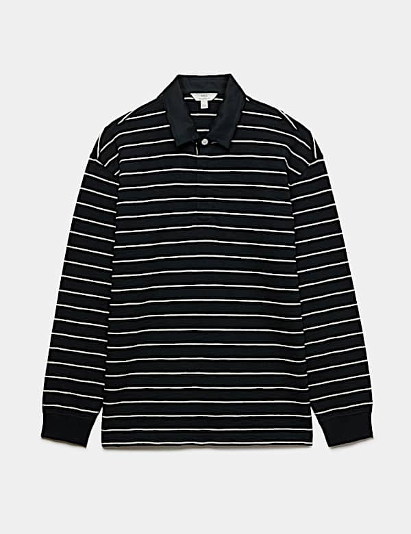 Pure Cotton Striped Long Sleeve Rugby Shirt - AU