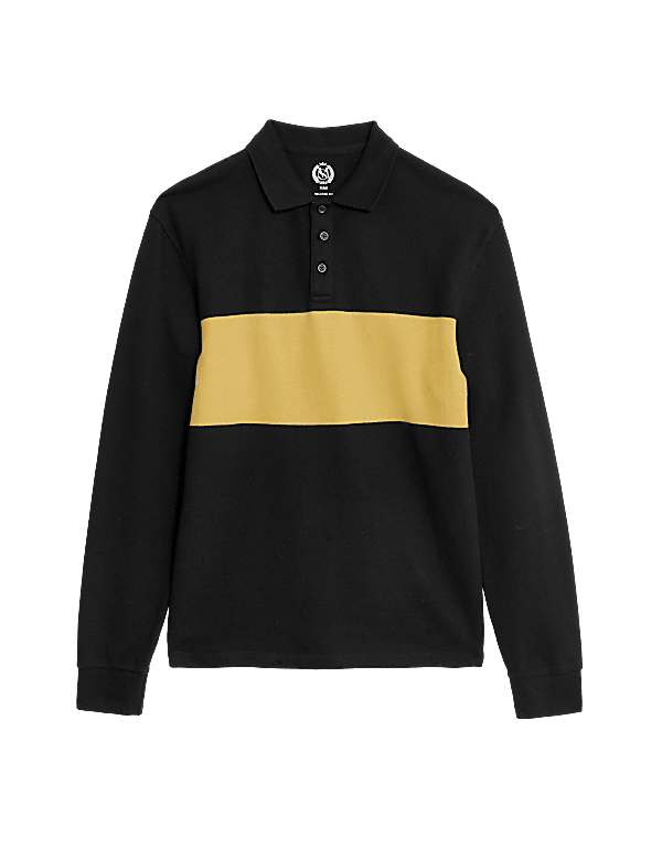 LS CHEST STRIPE PIQUE POLO