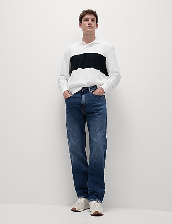 LS CHEST STRIPE PIQUE POLO