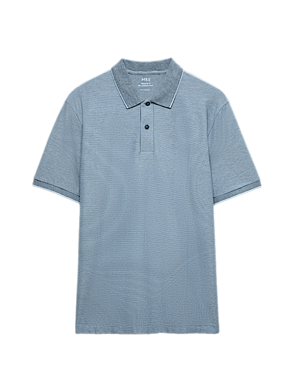 Cotton Rich Striped Short Sleeve Polo Shirt