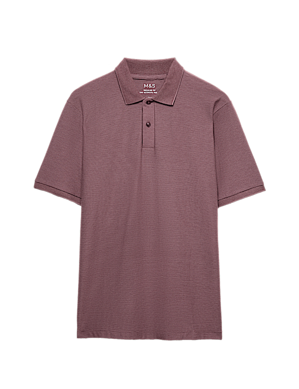 Cotton Rich Striped Short Sleeve Polo Shirt