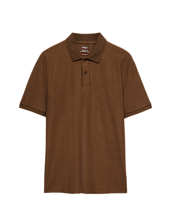 Cotton Rich Striped Short Sleeve Polo Shirt