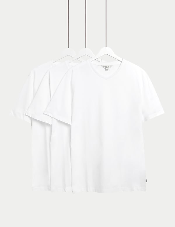 3pk Pure Supima® Cotton V-neck T-Shirts - LT