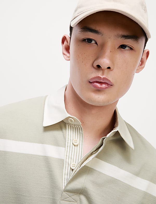 Pure Cotton Striped Rugby Shirt - HR