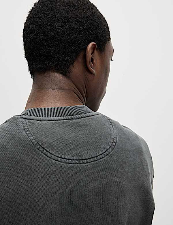 Pure Cotton Garment Dye Sweatshirt - MX