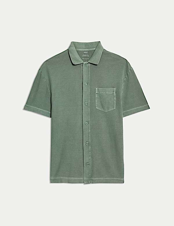 Kemeja Polo Bertekstur Katun Murni Relaxed Fit - ID