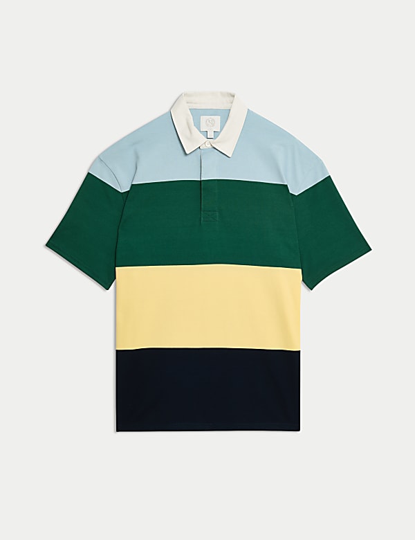 Oversized Pure Cotton Short Sleeve Rugby Shirt - GR