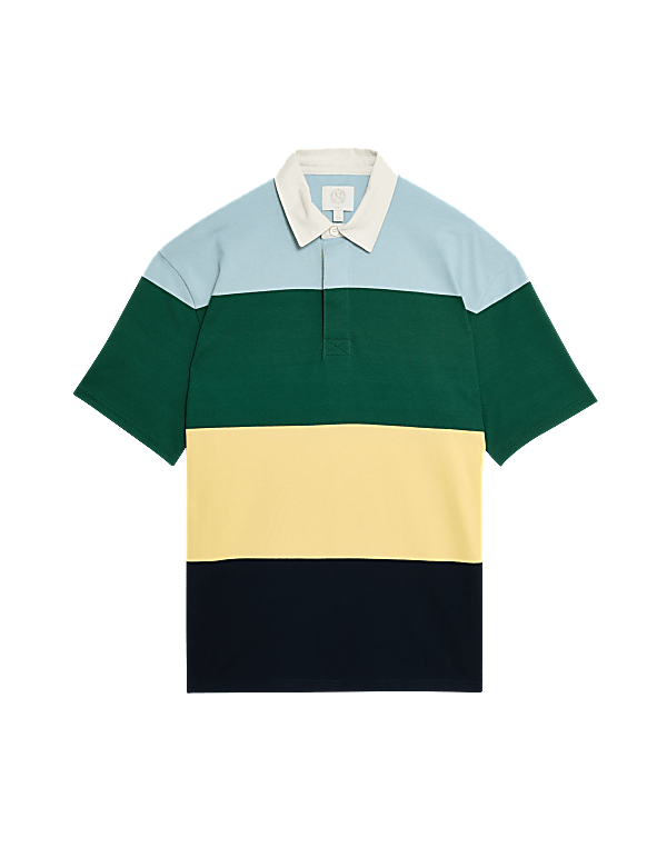 Oversized Pure Cotton Short Sleeve Rugby Shirt