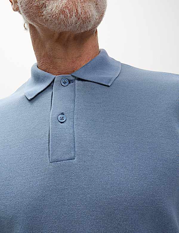 Μπλούζα πόλο με ξεθωριασμένη όψη και χαλαρή εφαρμογή από 100% βαμβάκι - GR