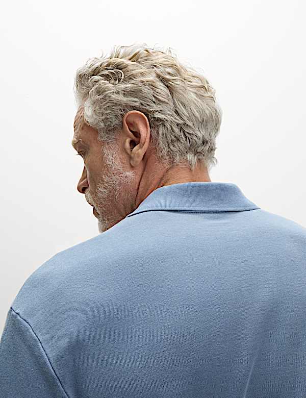 Μπλούζα πόλο με ξεθωριασμένη όψη και χαλαρή εφαρμογή από 100% βαμβάκι - GR