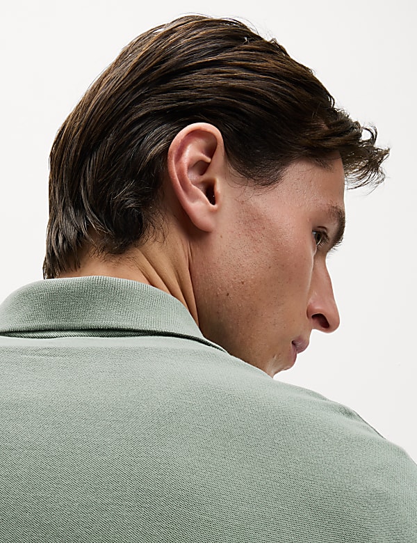 Relaxed Fit Pure Cotton Garment Dyed Polo Shirt - US