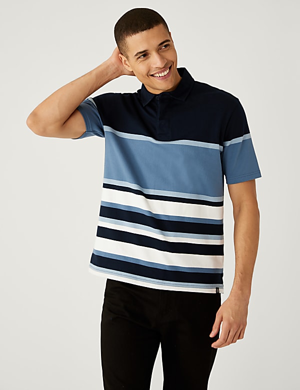 Pure Cotton Striped Rugby Shirt - GR