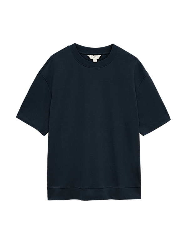 Cotton Rich Crew Neck T-Shirt with Lyocell