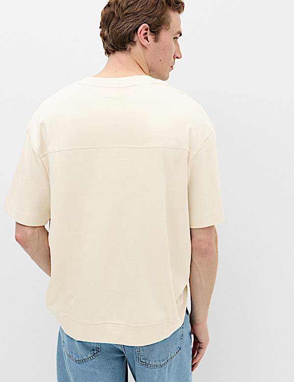 Cotton Rich Crew Neck T-Shirt with Lyocell - NZ