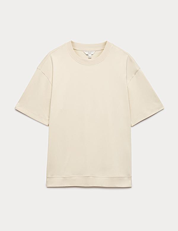 Cotton Rich Crew Neck T-Shirt with Lyocell