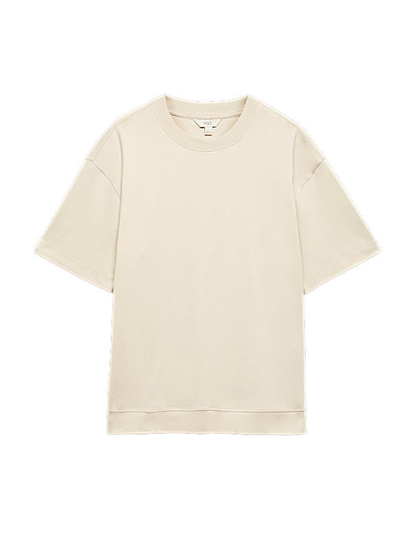 Cotton Rich Crew Neck T-Shirt with Lyocell