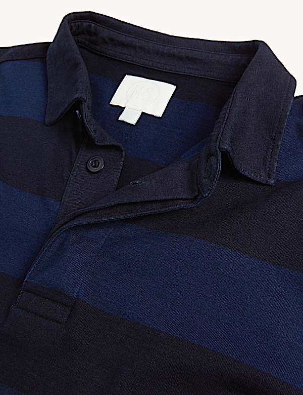 Sycamore Pure Cotton Striped Rugby Shirt