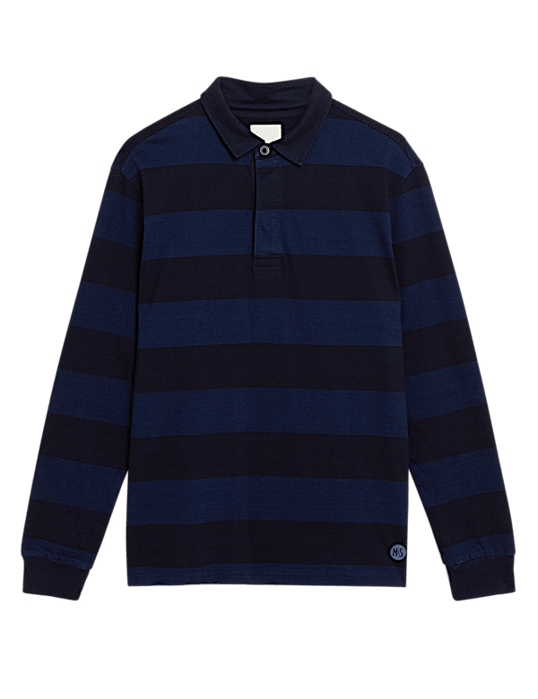 Sycamore Pure Cotton Striped Rugby Shirt