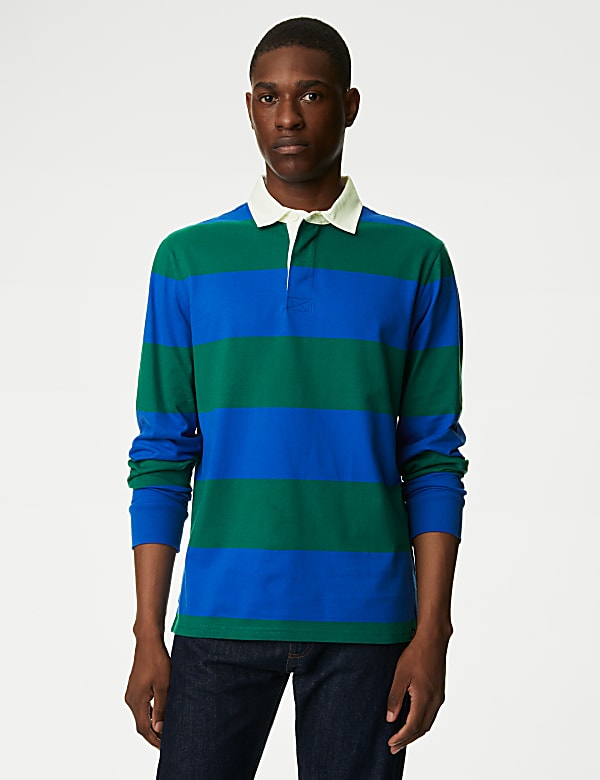 Pure Cotton Striped Rugby Shirt