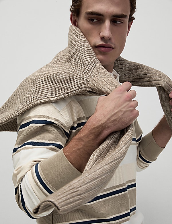 Pure Cotton Striped Rugby Shirt - GR