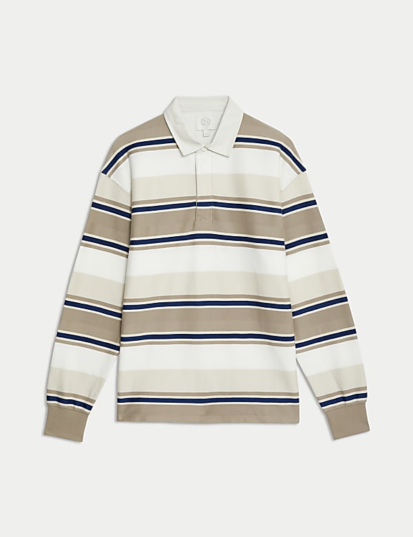 Pure Cotton Striped Rugby Shirt - GR