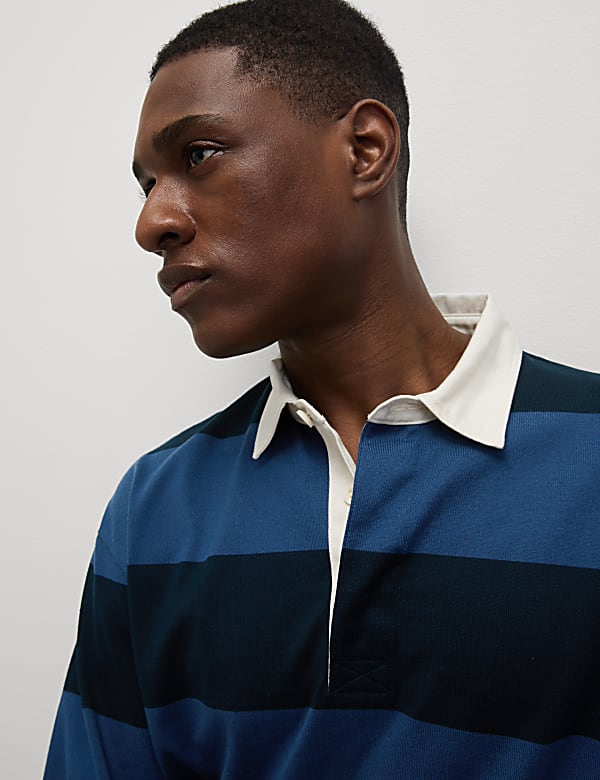 Pure Cotton Striped Rugby Shirt