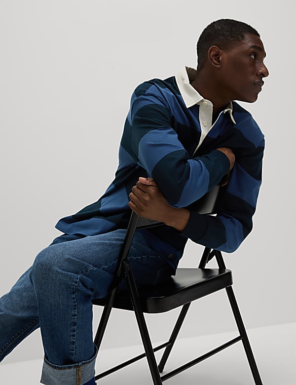 Pure Cotton Striped Rugby Shirt