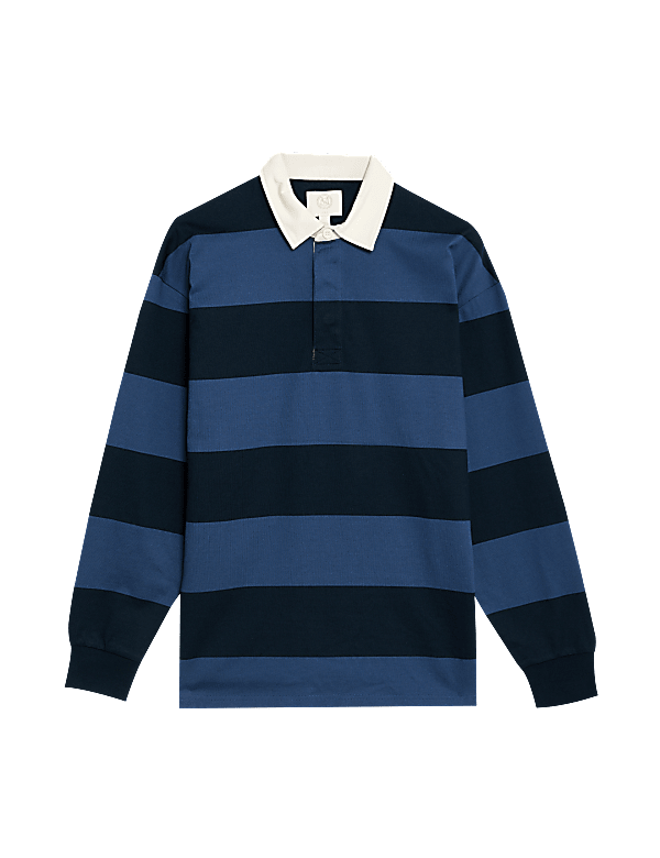 Pure Cotton Striped Rugby Shirt