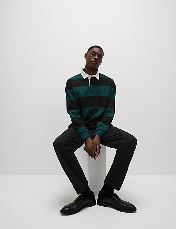 Pure Cotton Striped Rugby Shirt