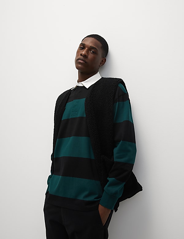 Pure Cotton Striped Rugby Shirt