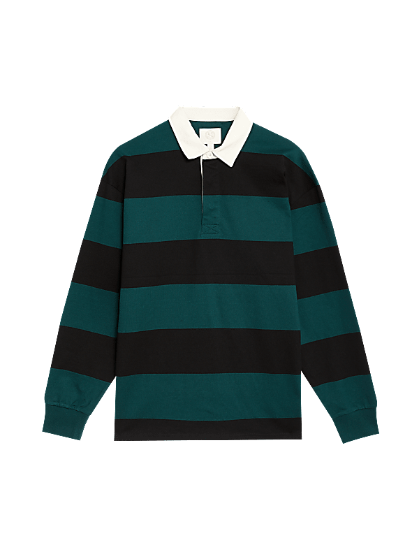 Pure Cotton Striped Rugby Shirt