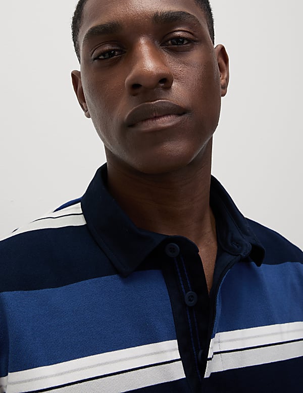 Pure Cotton Striped Rugby Shirt