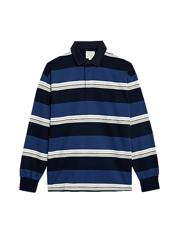 Pure Cotton Striped Rugby Shirt