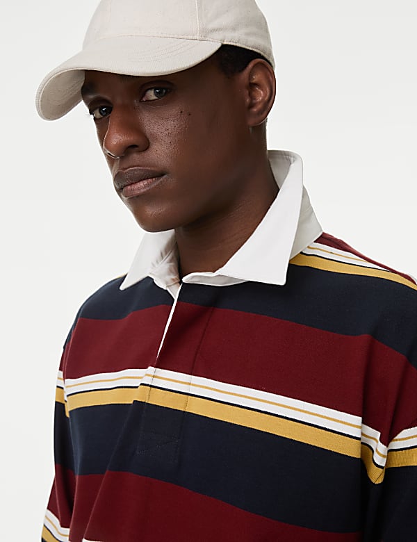 Pure Cotton Striped Rugby Top - ID