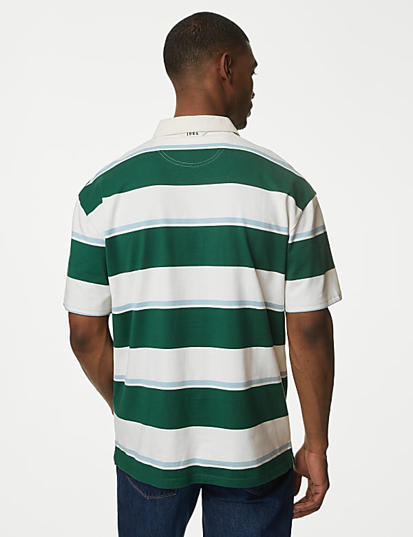 Oversized Pure Cotton Short Sleeve Rugby Shirt