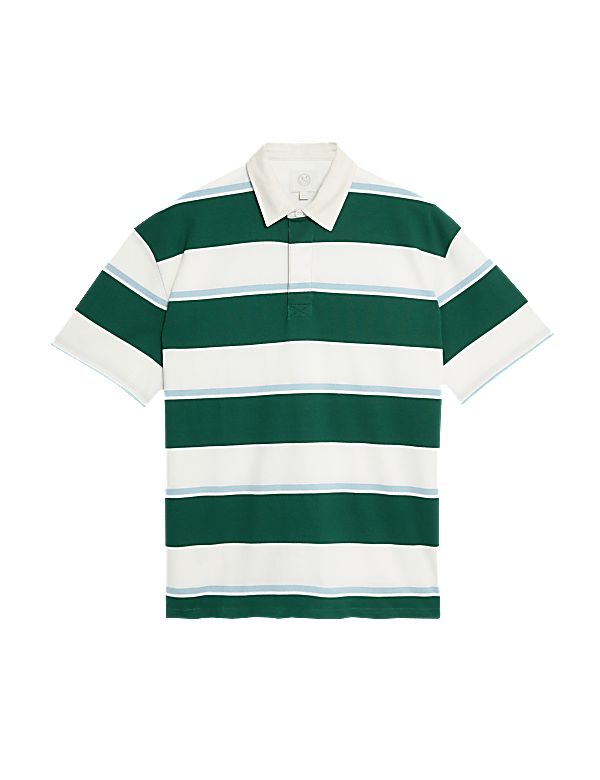 Oversized Pure Cotton Short Sleeve Rugby Shirt