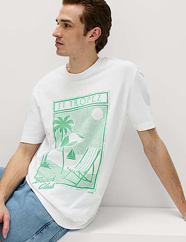 Pure Cotton St Tropez Graphic T-Shirt