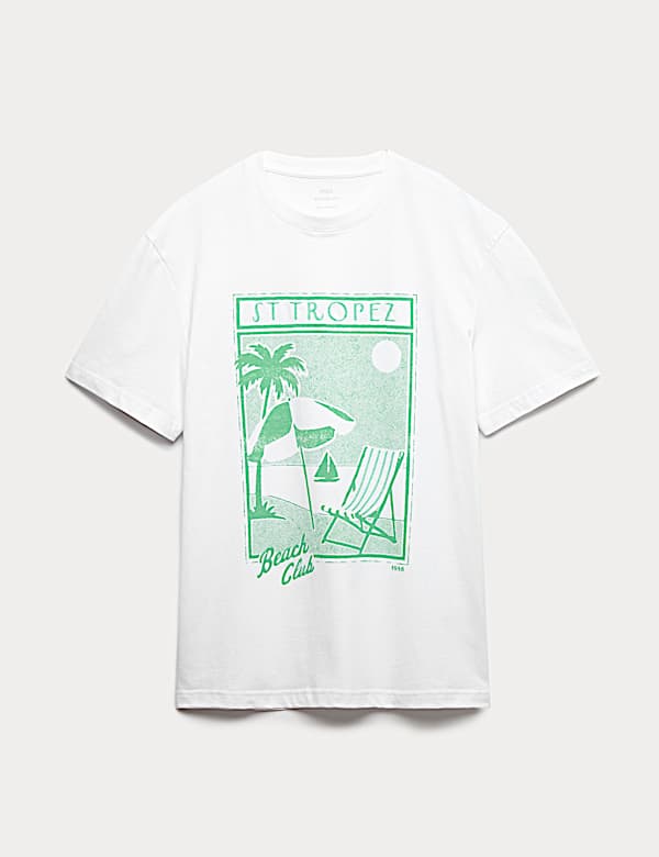 Pure Cotton St Tropez Graphic T-Shirt - ES