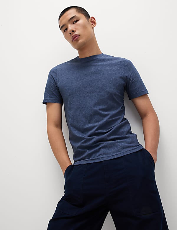 3 Pack Pure Cotton Crew Neck T-Shirts - IT
