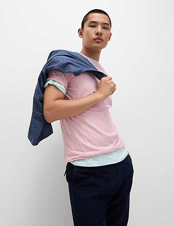 3 Pack Pure Cotton Crew Neck T-Shirts - IT