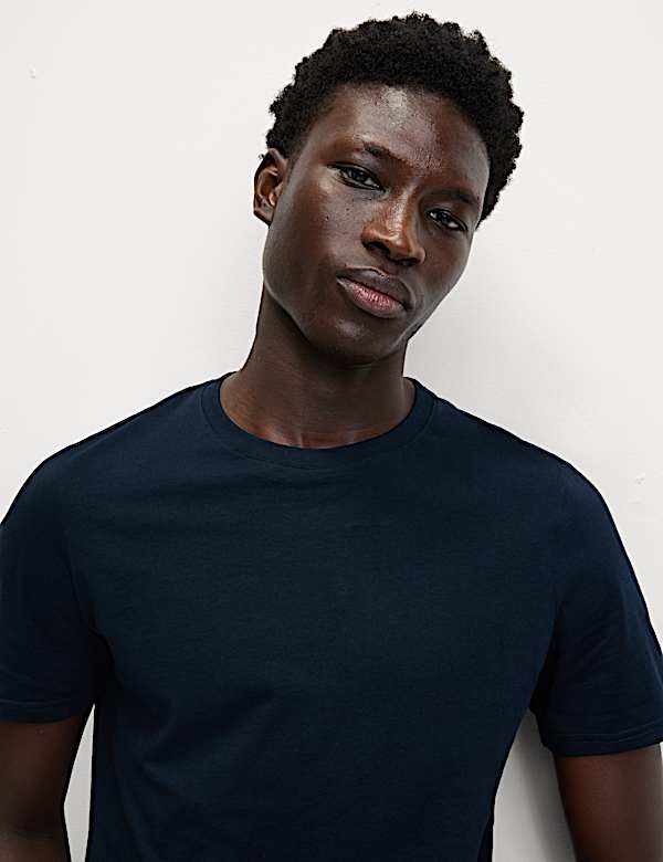 Tričko z čisté bavlny s výstřihem ke krku, 3 ks - CZ