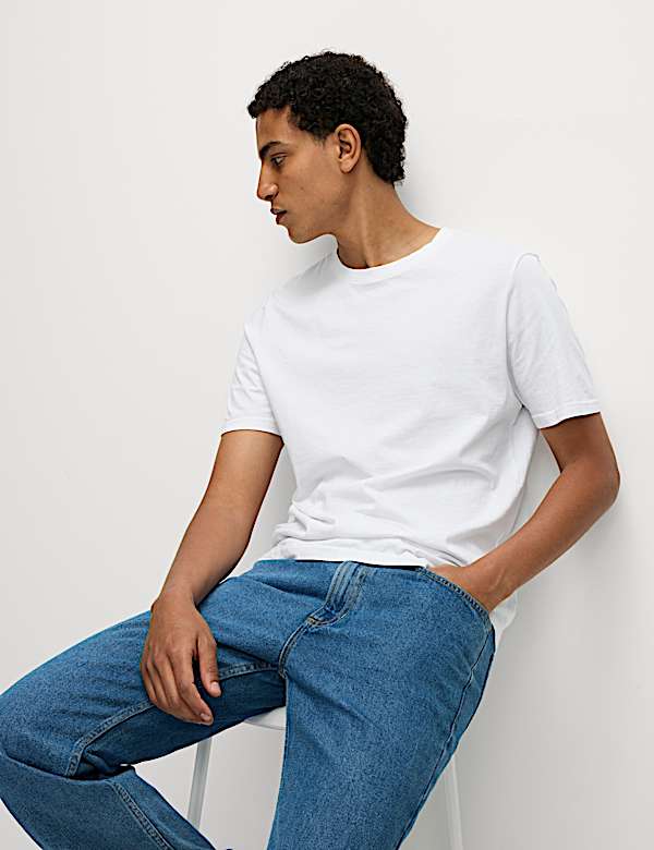 3pk Pure Cotton Crew Neck T-Shirts - JO