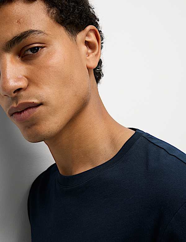 3pk Slim Fit Pure Cotton Crew Neck T-Shirts - US