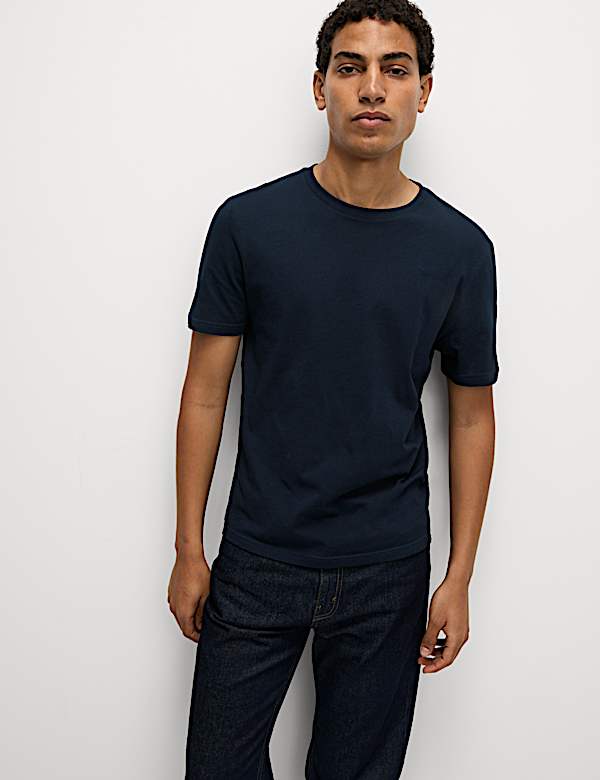 3pk Slim Fit Pure Cotton Crew Neck T-Shirts - US