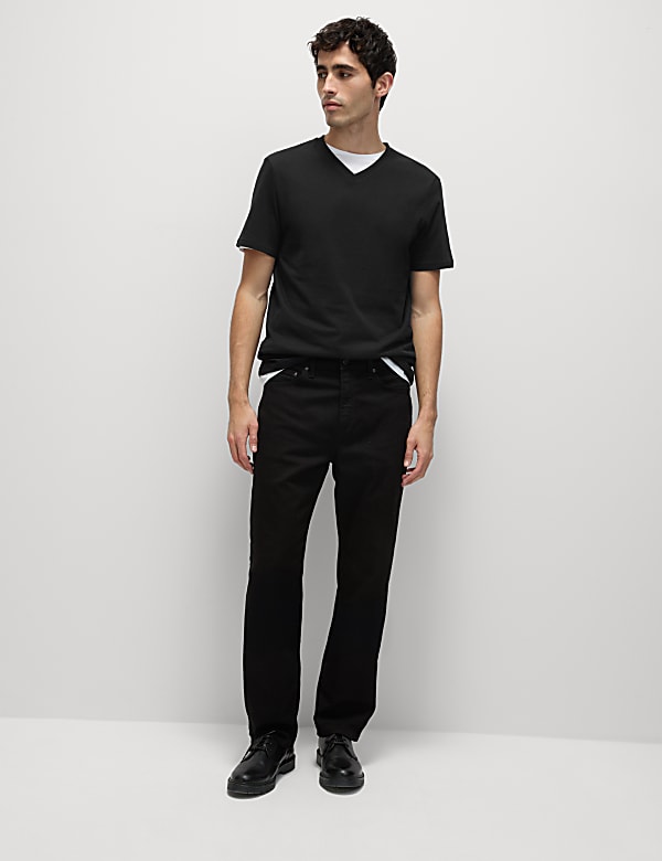 Pack de 3 camisetas 100% algodón de escote en pico - US