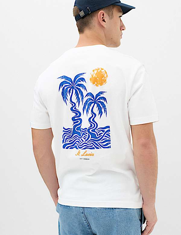 Pure Cotton St Lucia Graphic T-Shirt - AL
